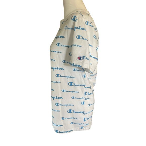 Champion White & Blue Men's Medium Authentic Athletic Wear Tee Shirt - Picture 5 of 7